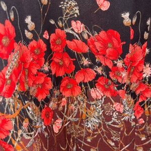 NWOT The Limited Black and Red Floral Blouse